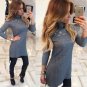 Dresses Turtleneck Hollow Female Feminina
