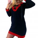 Dress Casual Loose Long Sleeve Mini Dresses Plus Size