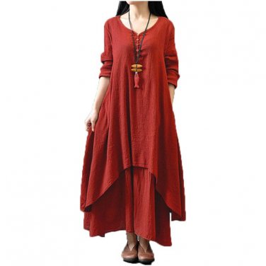 Dress Solid Long Maxi Dress Vestidos Plus Size S-5XL