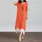 Sleeve Casual Loose Boho Long Dresses Vestidos Plus Size S-5XL