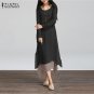 Sleeve Casual Loose Boho Long Dresses Vestidos Plus Size S-5XL