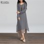 Sleeve Casual Loose Boho Long Dresses Vestidos Plus Size S-5XL
