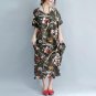 Neck Casual Maxi Long Dress Loose Female Robe Party Vestidos S-5XL
