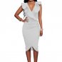 Party Dresses Ladies Ruffles Bodycon Slim Midi Club Vestidos