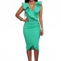 Party Dresses Ladies Ruffles Bodycon Slim Midi Club Vestidos
