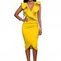 Party Dresses Ladies Ruffles Bodycon Slim Midi Club Vestidos