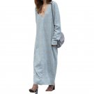 V-neck Long Sleeve Maxi Dresses Plus Size Long Dress Dress