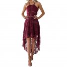 Bodycon Lace Dress Halter Neck Irregular Femme Dress