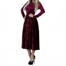 Long Sleeve Winter Autumn Velour Dress Solid Robe Mujer Dress