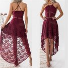 Lace Dress Halter Neck Irregular Femme