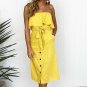 Pockets Backless Strapless Buttons Bow Sundress