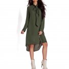 Autumn Female Long Sleeve Solid Color Dresses  Plus Size Dress