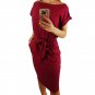 Dress Solid Sexy Casual Short Sleeve Knee-Length Sundress GV451