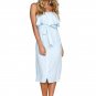 Party Dress Elegant Sashes Pockets Strapless Buttons Bow Sundress