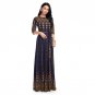 Casual Plus Size Blue White Print Vestidos Fashion Sleeve Dress