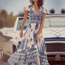 Dresses Sexy Casual Deep V Neck Short Sleeve Tassel Beach Vestidos