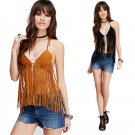 Women Sexy Tassel Bralette Beach Bikini Halter Crop Top Cami Tank Vest