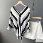 Summer Elegant Women Blouse Yellow Stripes Deep V Neck Cross Backless Linen Blouse Tops
