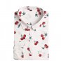 Dioufond Print Women\'s Long Sleeve Blouse Shirts Lipstick Floral Ladies Blouses Cotton Fashion Blus
