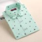 Dioufond Print Women\'s Long Sleeve Blouse Shirts Lipstick Floral Ladies Blouses Cotton Fashion Blus