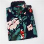 Dioufond Print Women\'s Long Sleeve Blouse Shirts Lipstick Floral Ladies Blouses Cotton Fashion Blus