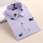Dioufond Print Women\'s Long Sleeve Blouse Shirts Lipstick Floral Ladies Blouses Cotton Fashion Blus