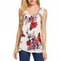 Women O-Neck Sleeveless Printing Plus Size Vest Tops Loose T-Shirt Blouse