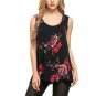 Women O-Neck Sleeveless Printing Plus Size Vest Tops Loose T-Shirt Blouse