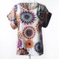 20 Colors Print O-Neck Tropical Chiffon Women Blouses Short Sleeve  Size Summer Shirt Body Blusas Fe