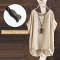 4XL 5XL Batwing Sleeve Loose Plus Size Blouse Cotton Linen Casual O Neck Womens Blouses Tops Vintage