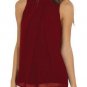 Women Chiffon Back Hollow Blouses Fashion 2018 New Beach Summer Sleeveless Tops Elegant Pleated Blus
