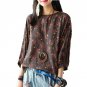 Plus Size M-5XL 2018 ZANZEA Women Pullovers Autumn Round Neck Casual Loose Shirt Blusas Floral Print