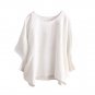 Women Irregular Fashion Solid Short Sleeved Shirt Vintage Blouse