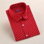 Dioufond Red Polka Dot Women Shirts Formal Work Ladies Blouses Cotton Long Sleeve Vintage Shirt Plus