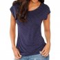 Woman Summer Short Sleeve Shirt Round Neck Dots Printed Blouse Ladies Casual Tops Blusas Femininas #