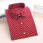 2018 Plus Size Polka Dot Cotton Women Blouses Shirt Long Sleeve Women\'s Shirts Turn Down Collar Co