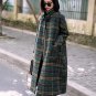 Plaid Woolen Long Trench Coat Women Autumn Winter 2017 Big Size Loose Women\'s Windbreaker Casual Fa