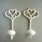 2 Hand Painted Cast Iron Wall Hooks