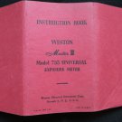 Instruction Book for Weston Master II Universal Exposure Meter Model 735 (Vintage)
