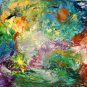 Modern Wall Art Deco, Abstract Acrylic Painting, by artist on Canvas,CELEBRATION