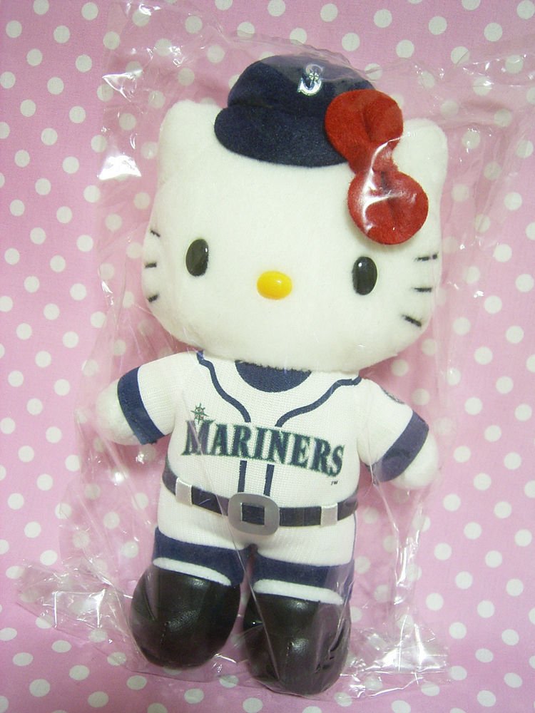 HELLO KITTY MAJOR LEAGUE BASEBALL Seattle Mariners Plush Doll Sanrio