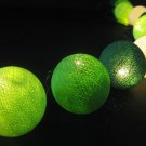 20 x green shaded handmade cotton ball lantern string light patio wedding