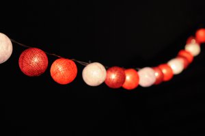 20 x Pink romance shaded handmade cotton ball lantern string light patio