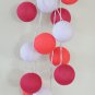 20 x Pink romance shaded handmade cotton ball lantern string light patio
