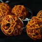 20 X Orange RATTAN BALL STRING PARTY PATIO WEDDING BEDROOM LIGHT CHRISTMAS