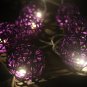20 x purple color ball string light rattan ball home decoration patio