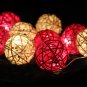 20 x pink romance water color rattan wood handmade ball string light