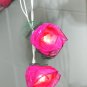20 pink Romantic handmade real leaf Rose flower leaf string light
