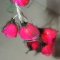 20 pink Romantic handmade real leaf Rose flower leaf string light
