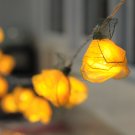20 yellow Romantic handmade real leaf Rose flower leaf string light